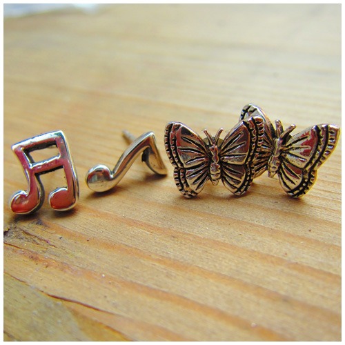음표&amp;나비 귀걸이